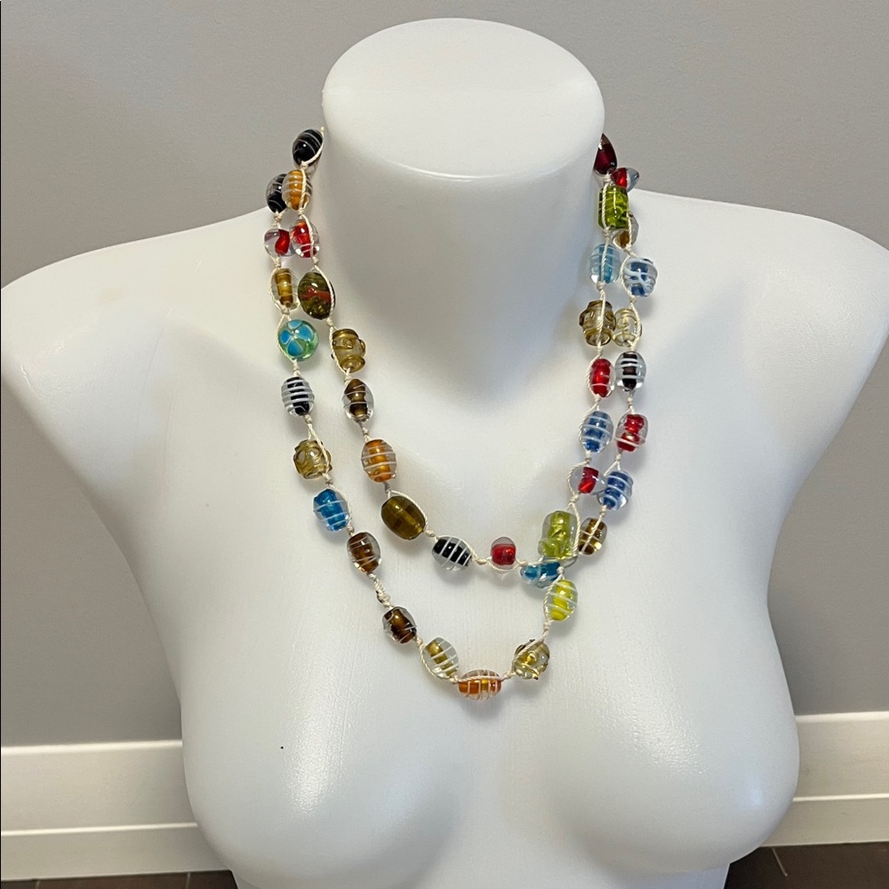 Colorful Glass Beaded Necklace